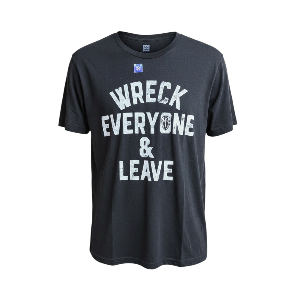 WWE Roman Reigns Wreck Everyone & Leave Black Graphic T-Shirt Mens Large